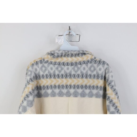 Vtg 90s Streetwear Womens L / XL Spell Out Alaska Half Zip Sweatshirt Cream USA - Picture 11 of 12